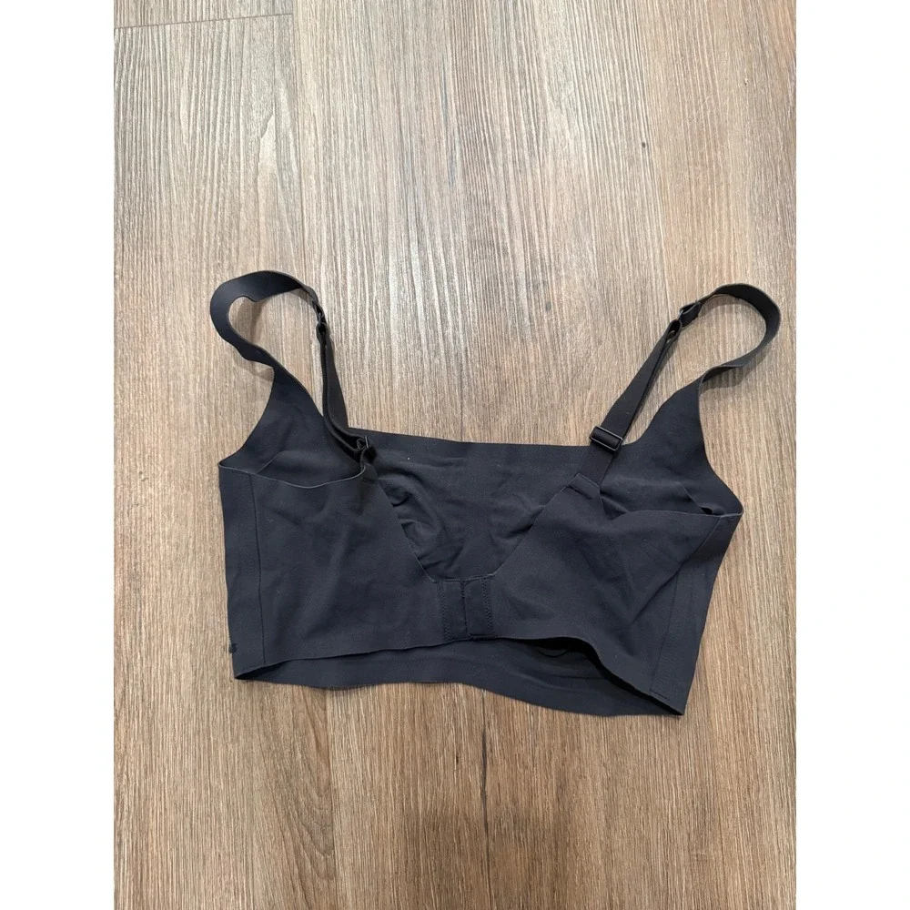 SKIMS Fits Everybody Scoop Neck Bra Onyx Black Size S Bralette Adjustable Straps - Picture 3 of 5